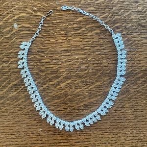 Vintage Coro Silver Tone Leaves Choker Necklace